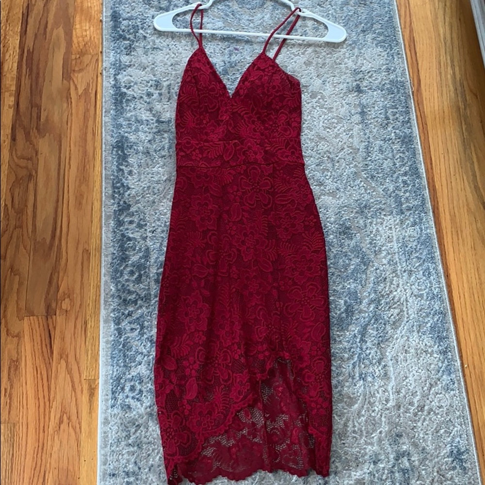 Sexy Red Lacey Holiday Dress